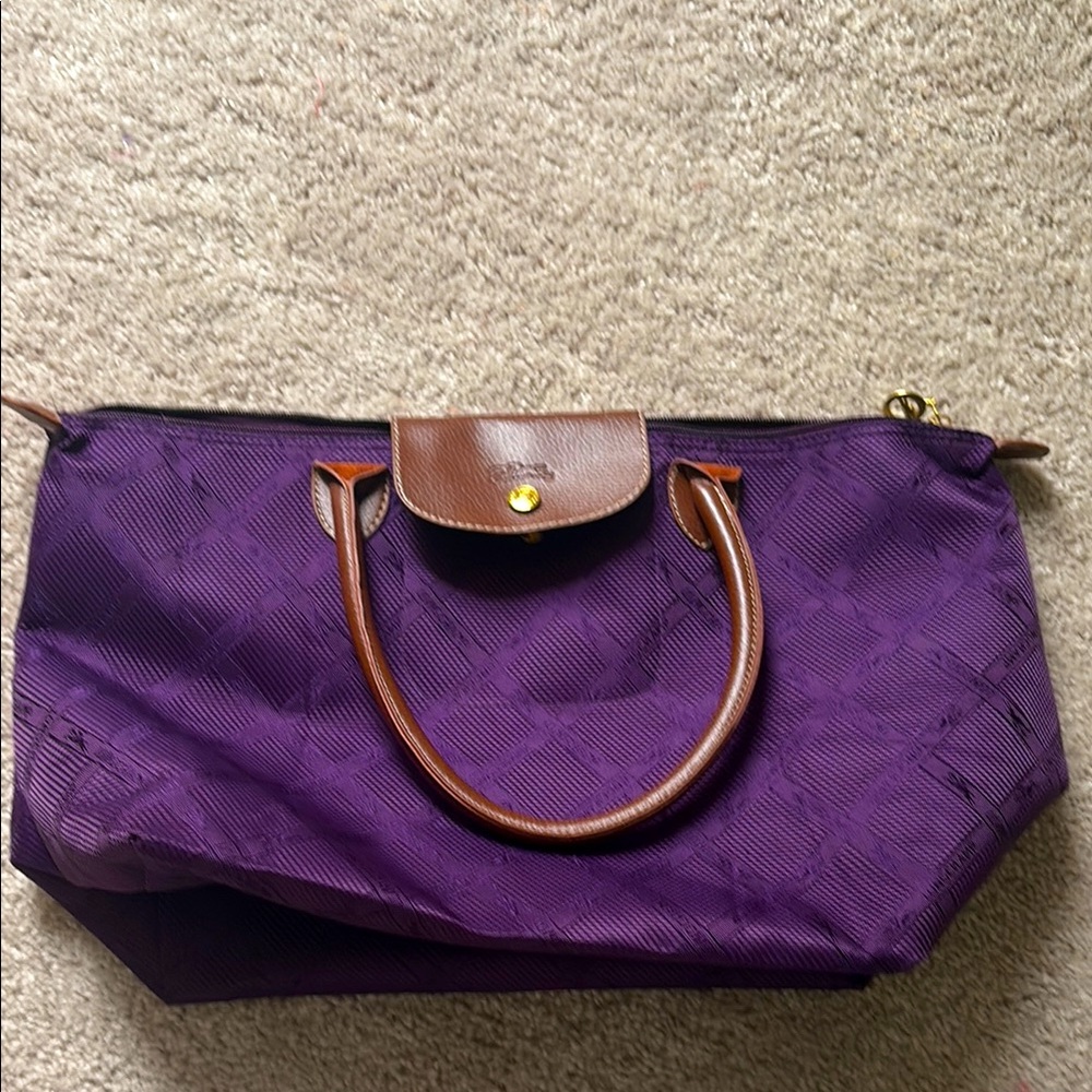 Long Champ le piage purple Tote